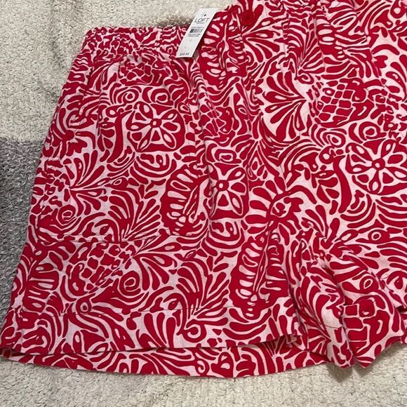 Women's Red Patterned Shorts - Picture 3 of 6